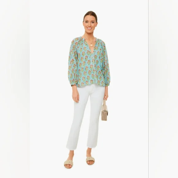 Emerson Fry Blue Floral Blouse - Picture 2 of 6